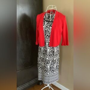 Bell sleeve Talbots red shrug.